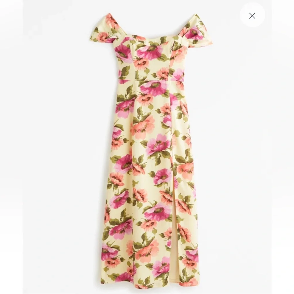 Abercrombie & Fitch Camille Off-The-Shoulder Maxi Dress Medium Tall Nwt